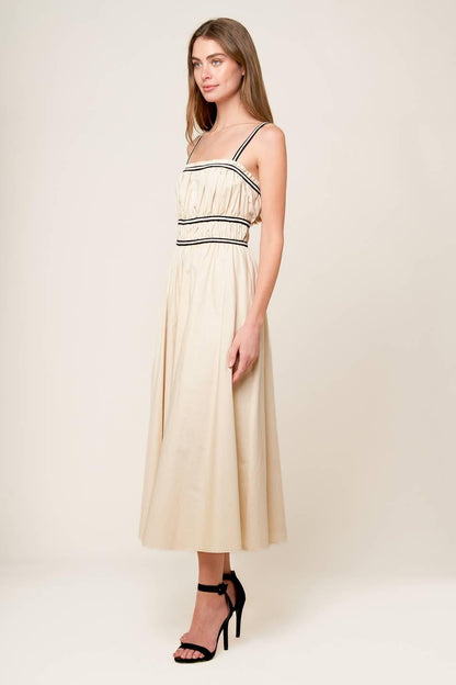 Terrific Timing Cream Woven Midi Dress