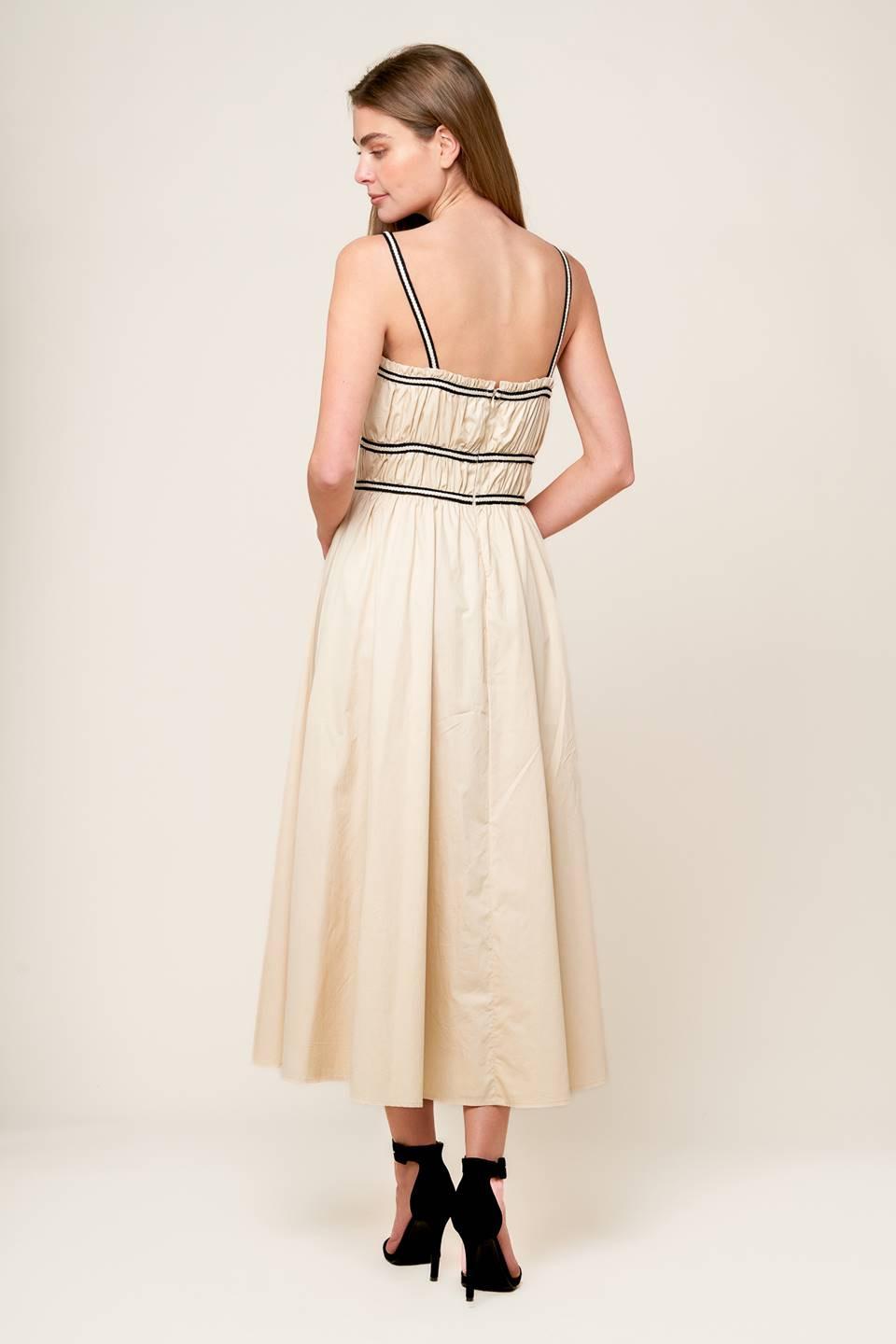 Terrific Timing Cream Woven Midi Dress