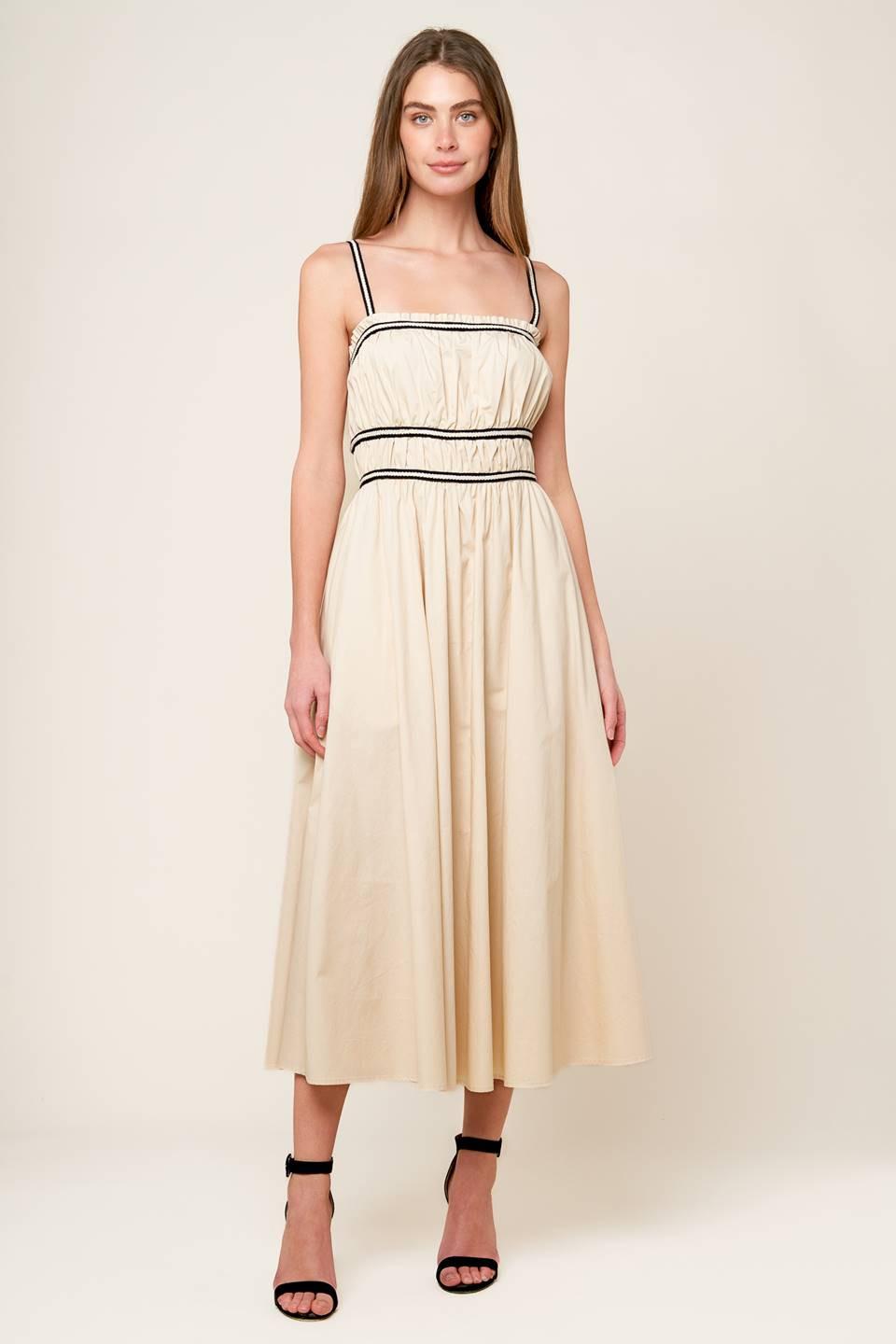 Terrific Timing Cream Woven Midi Dress