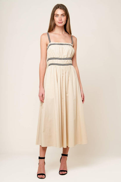 Terrific Timing Cream Woven Midi Dress