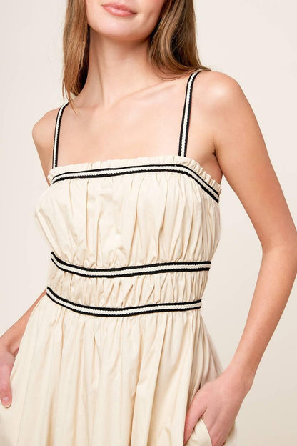 Terrific Timing Cream Woven Midi Dress