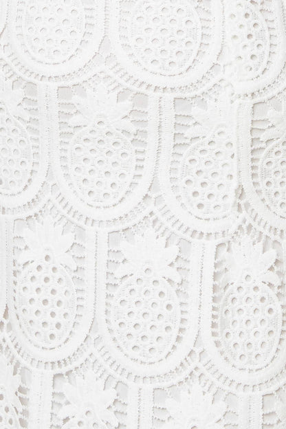 Loving Mentality White Woven Lace Midi Dress