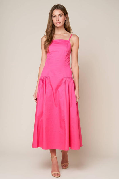 Sleek Essence Woven Midi Dress