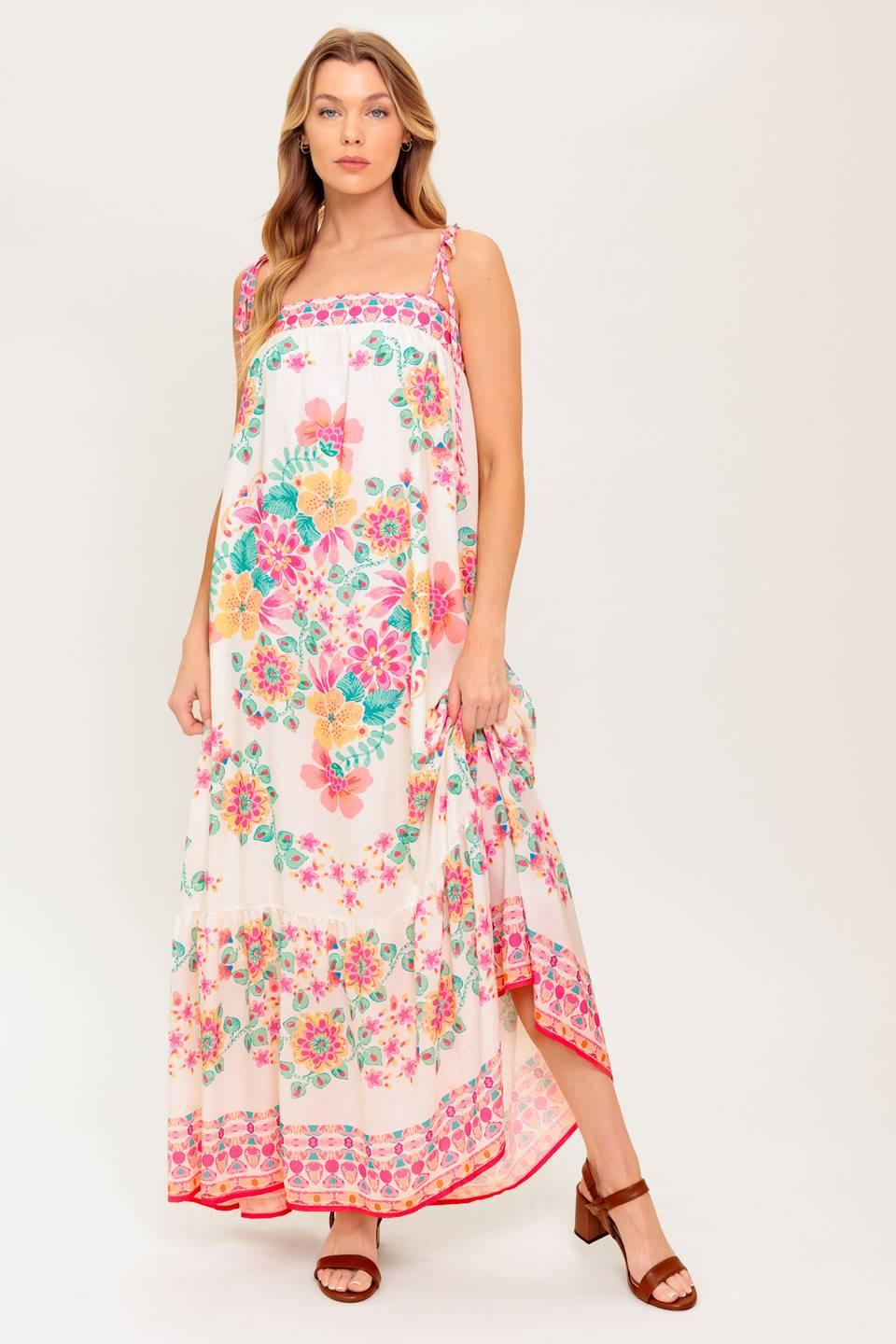 Summer Glow Ivory Woven Maxi Dress