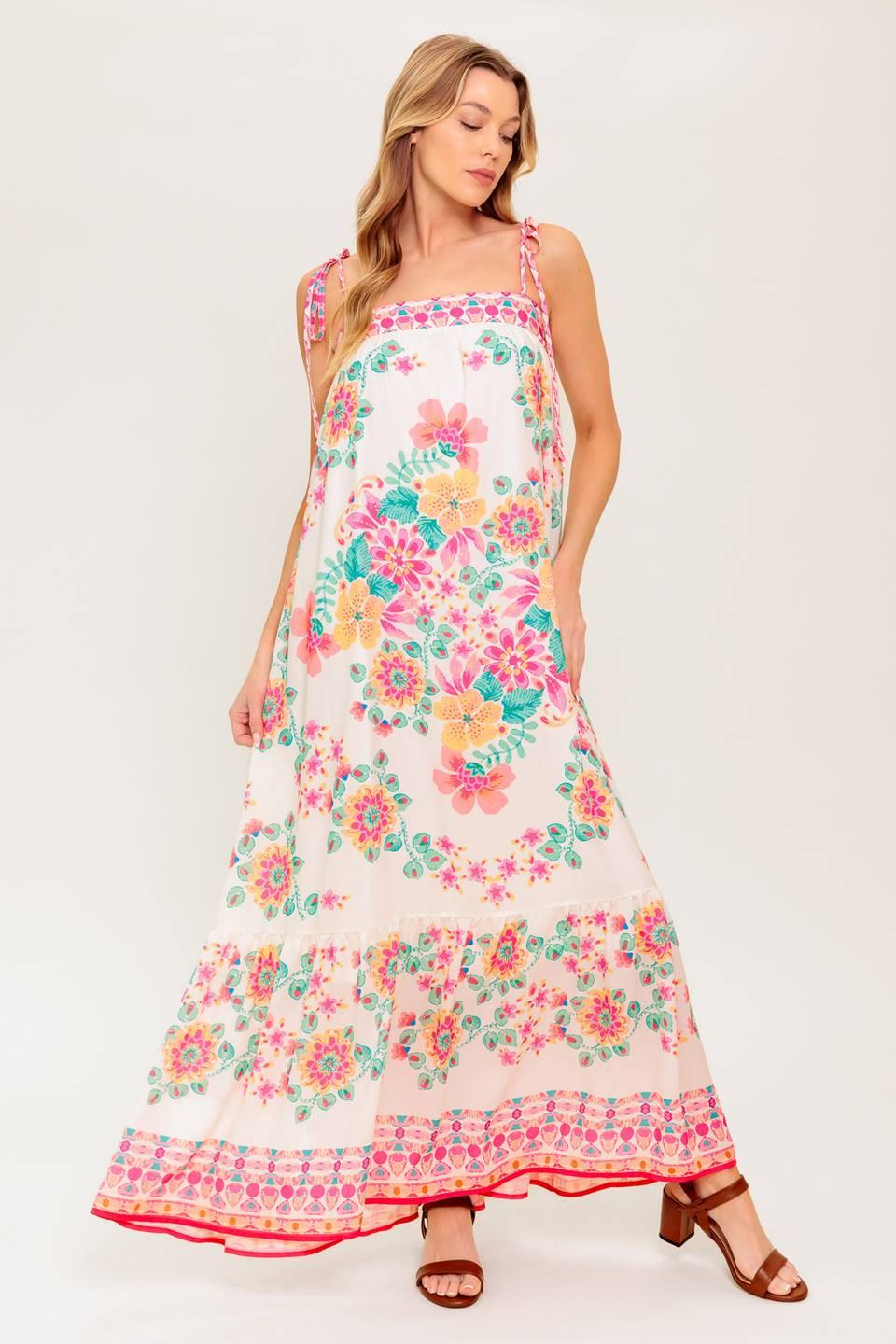 Summer Glow Ivory Woven Maxi Dress