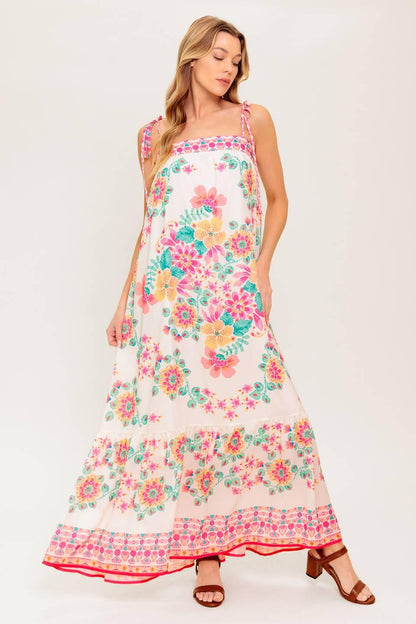 Summer Glow Ivory Woven Maxi Dress