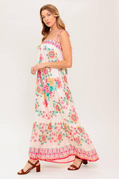 Summer Glow Ivory Woven Maxi Dress