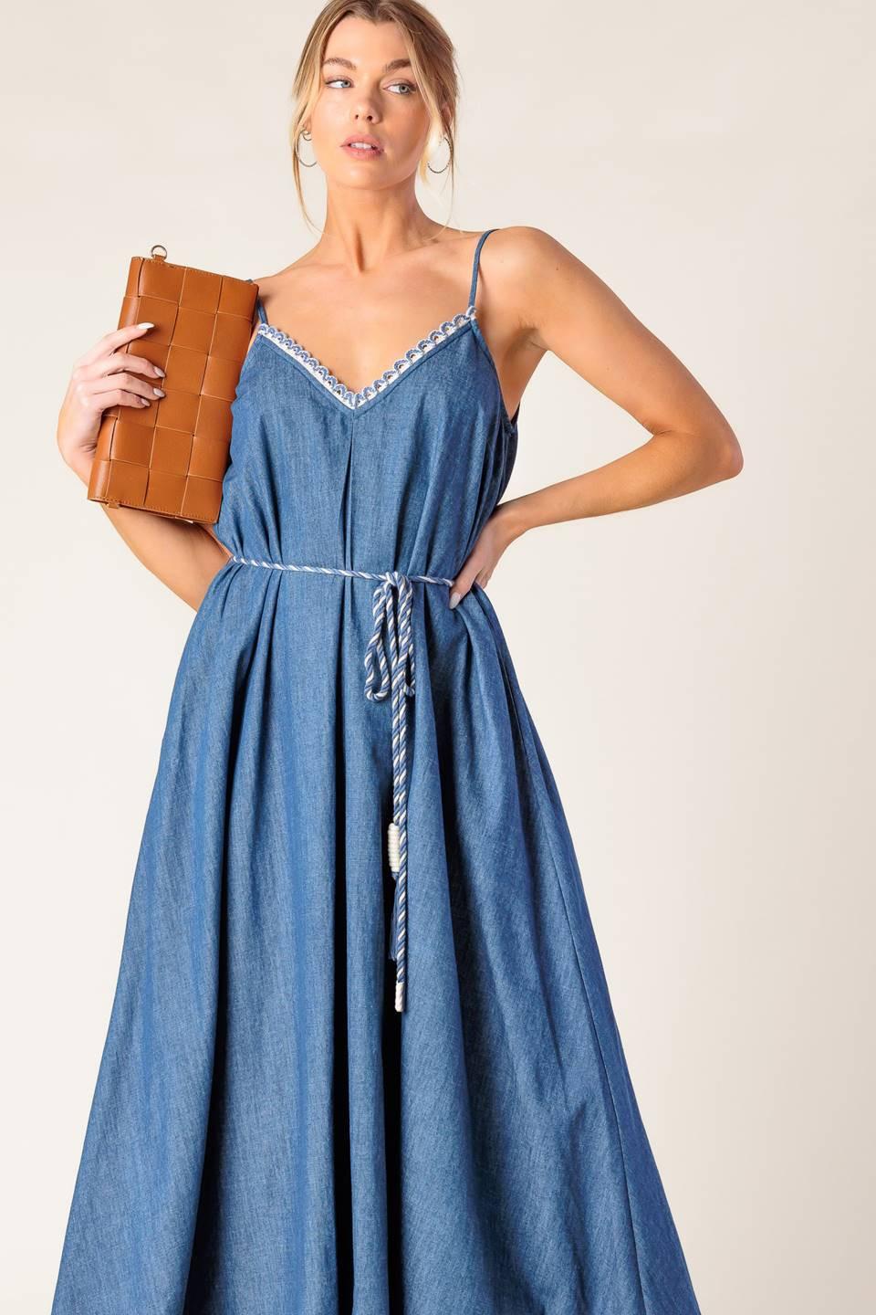 Heartfelt Moment Denim Midi Dress