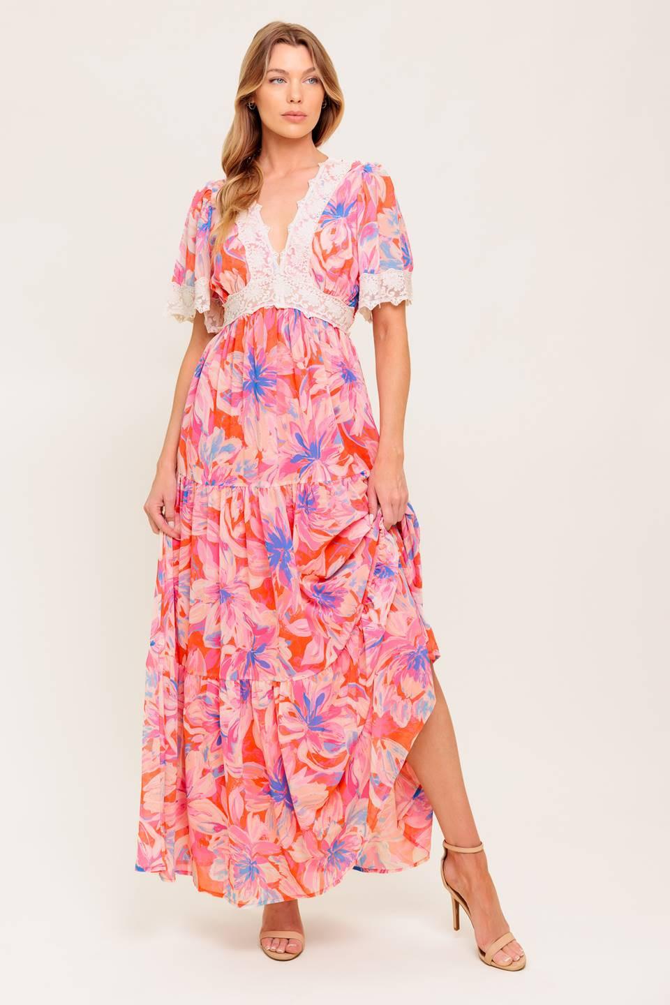 Minimal Bloom Woven Maxi Dress