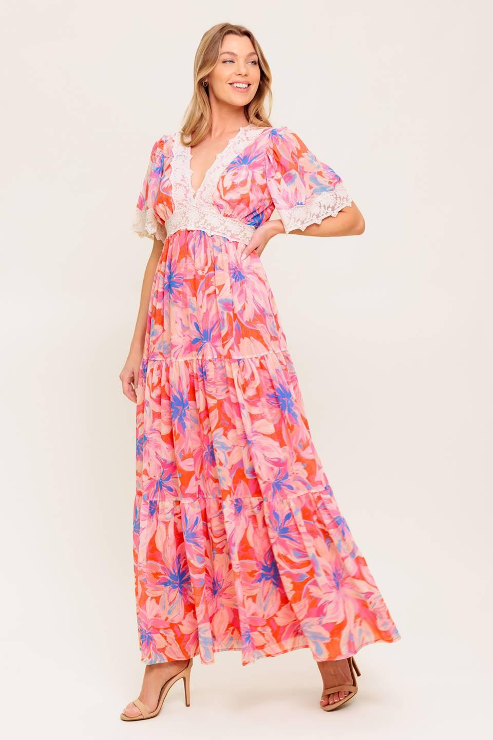 Minimal Bloom Woven Maxi Dress