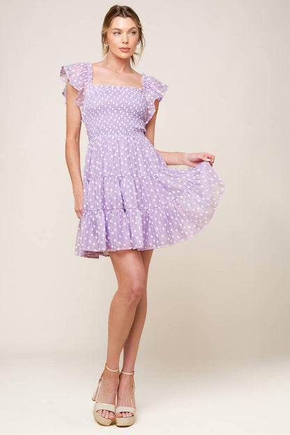 Playfully Posh Lavender Woven Mini Dress