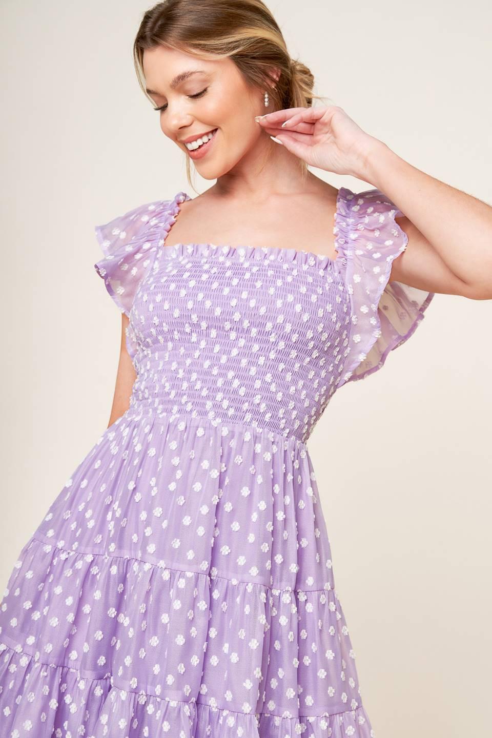 Playfully Posh Lavender Woven Mini Dress