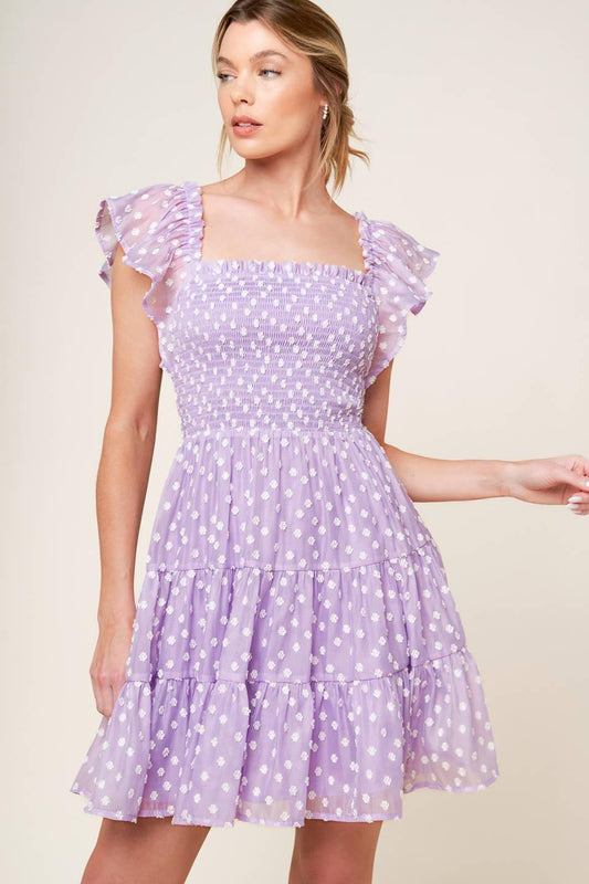 Playfully Posh Lavender Woven Mini Dress