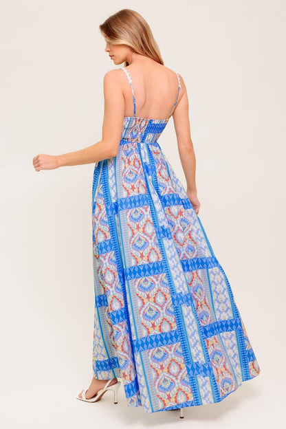 Lasting Magic Blue Woven Maxi Dress