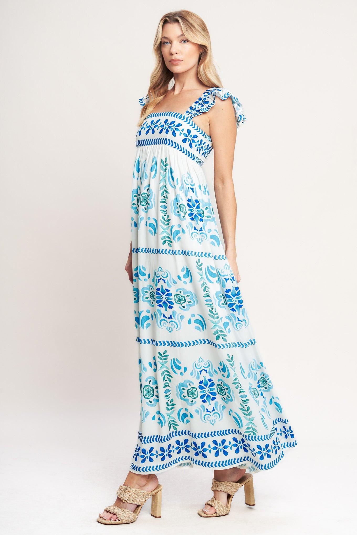 Walking on the Coast Woven Maxi Dress