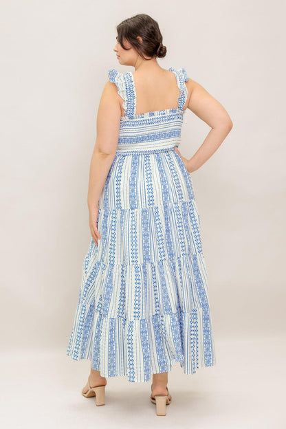 Midsummer Petals Woven Midi Dress