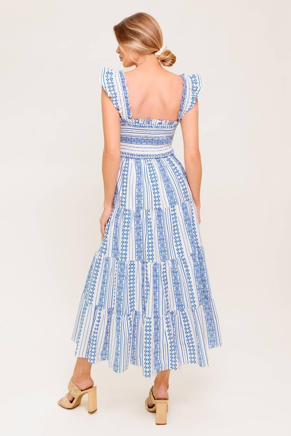 Midsummer Petals Woven Midi Dress