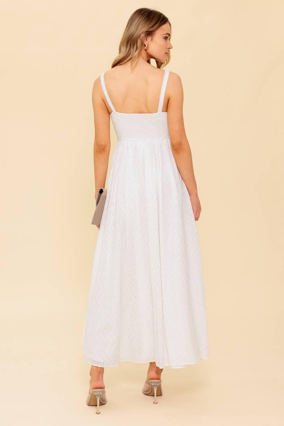 Love of Mine Ivory Eyelet Midi Dress