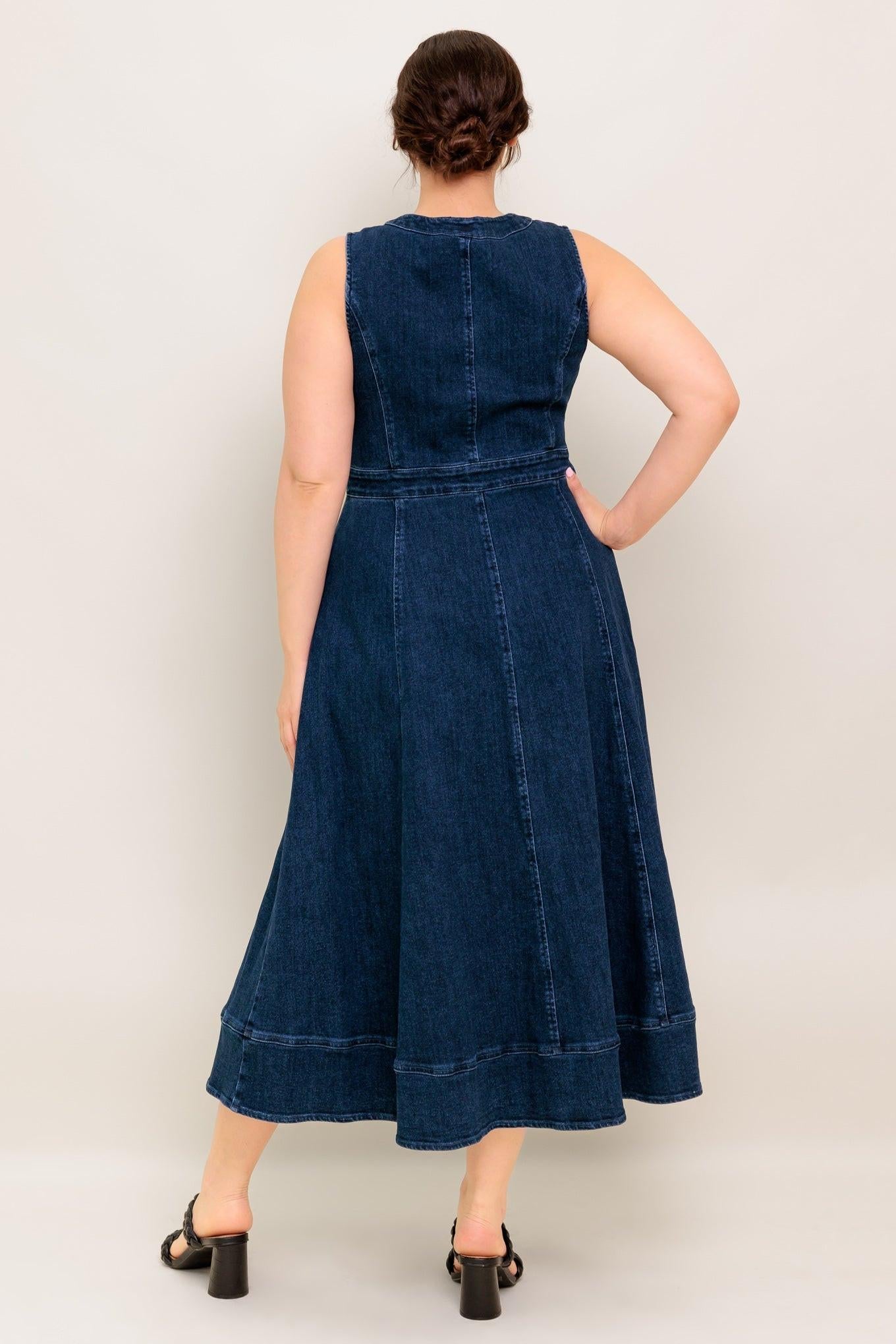 Raw Beauty Denim Midi Dress