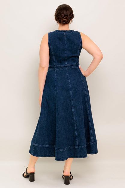 Raw Beauty Denim Midi Dress