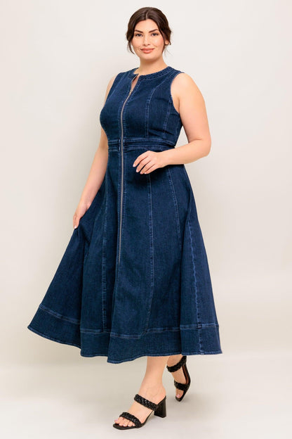 Raw Beauty Denim Midi Dress