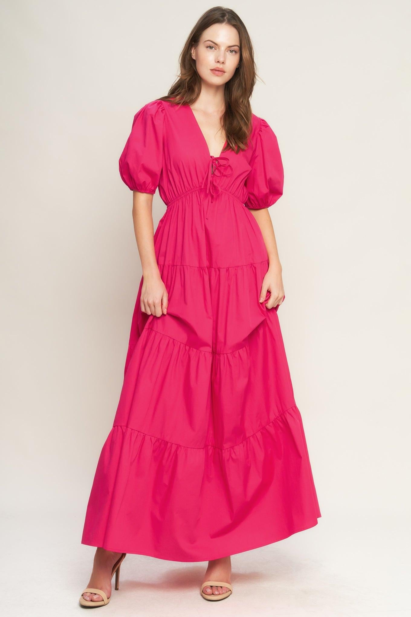Summer Glow Fuchsia Woven Maxi Dress – Zulily