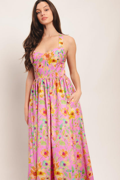 Rosy Daydream Woven Midi Dress