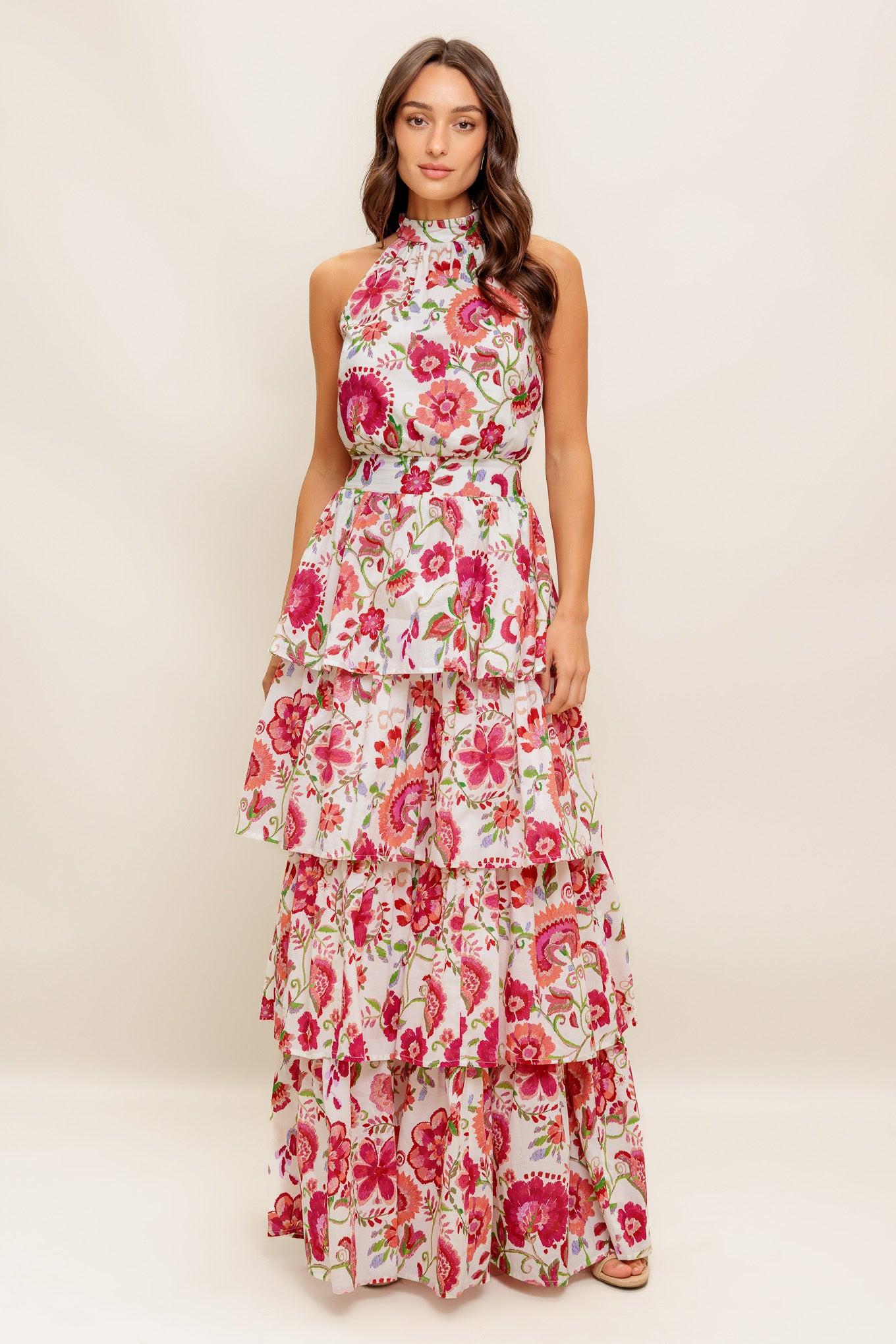 Floral Rhapsody Woven Maxi Dress