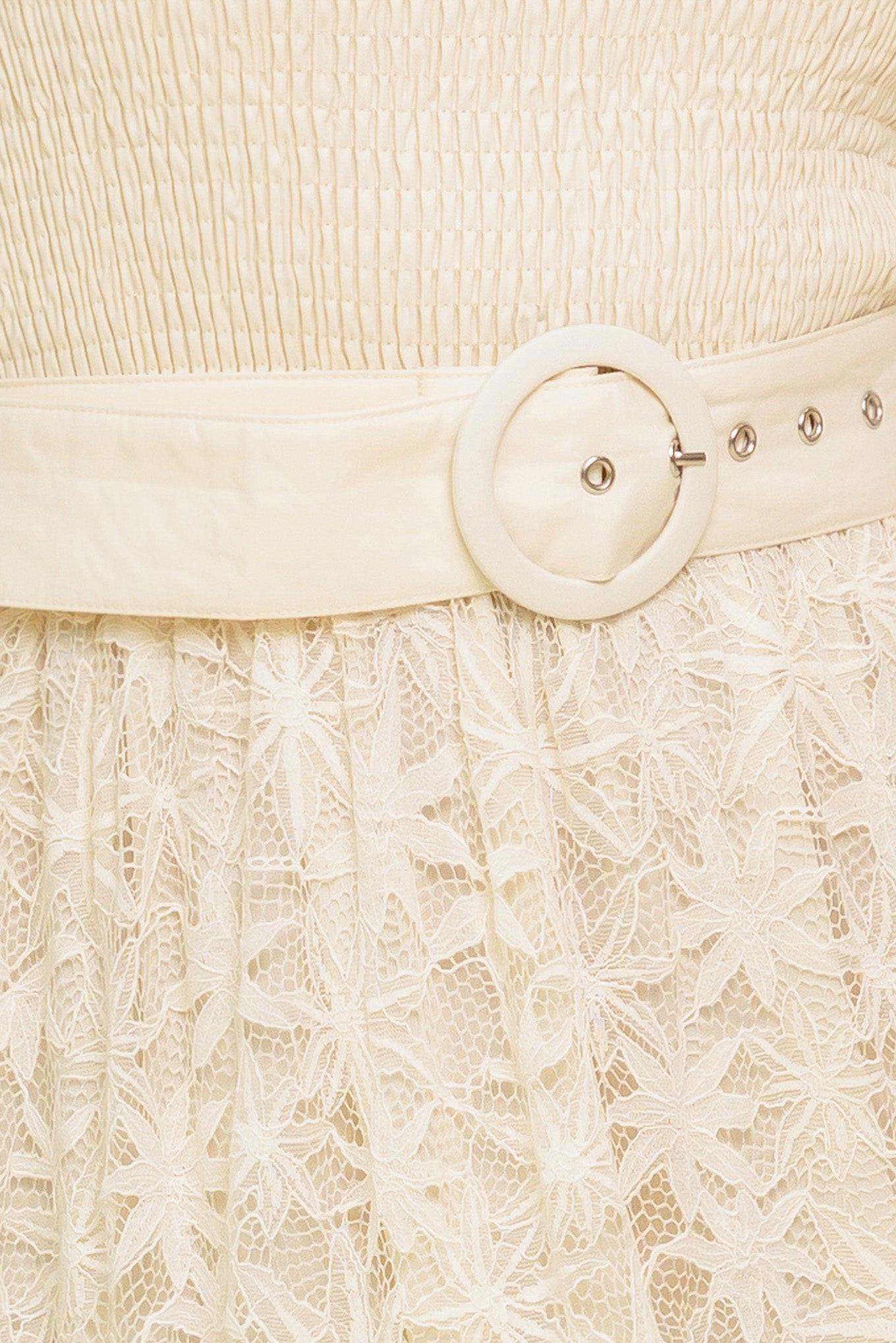 Paradise Awaits Woven Lace Ankle Dress