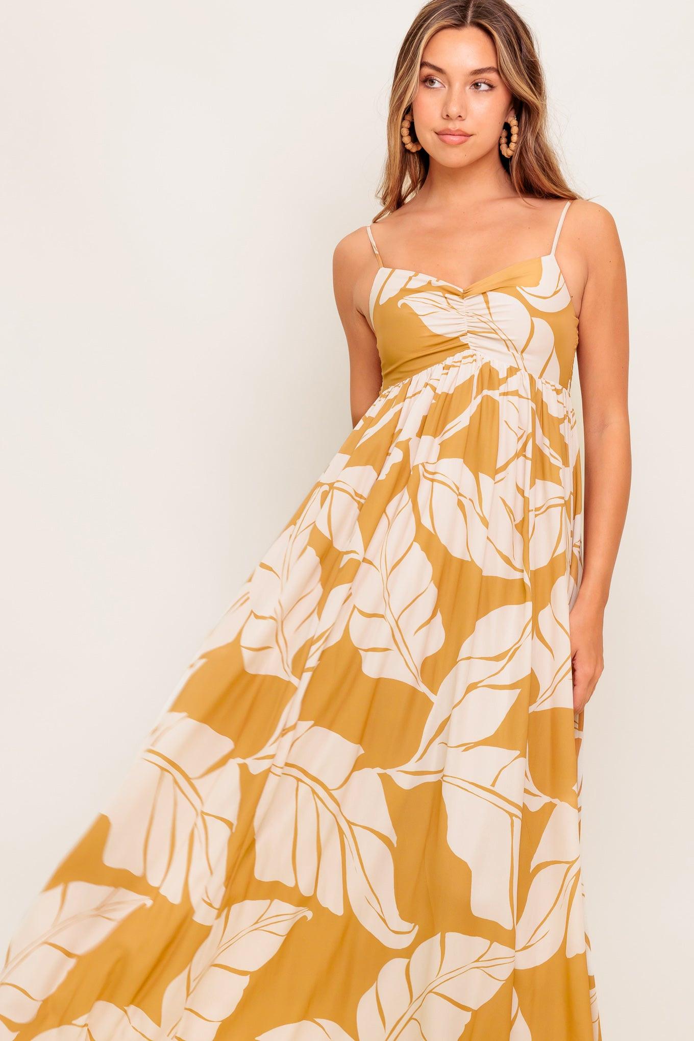 Heart of Hydrangea Woven Maxi Dress