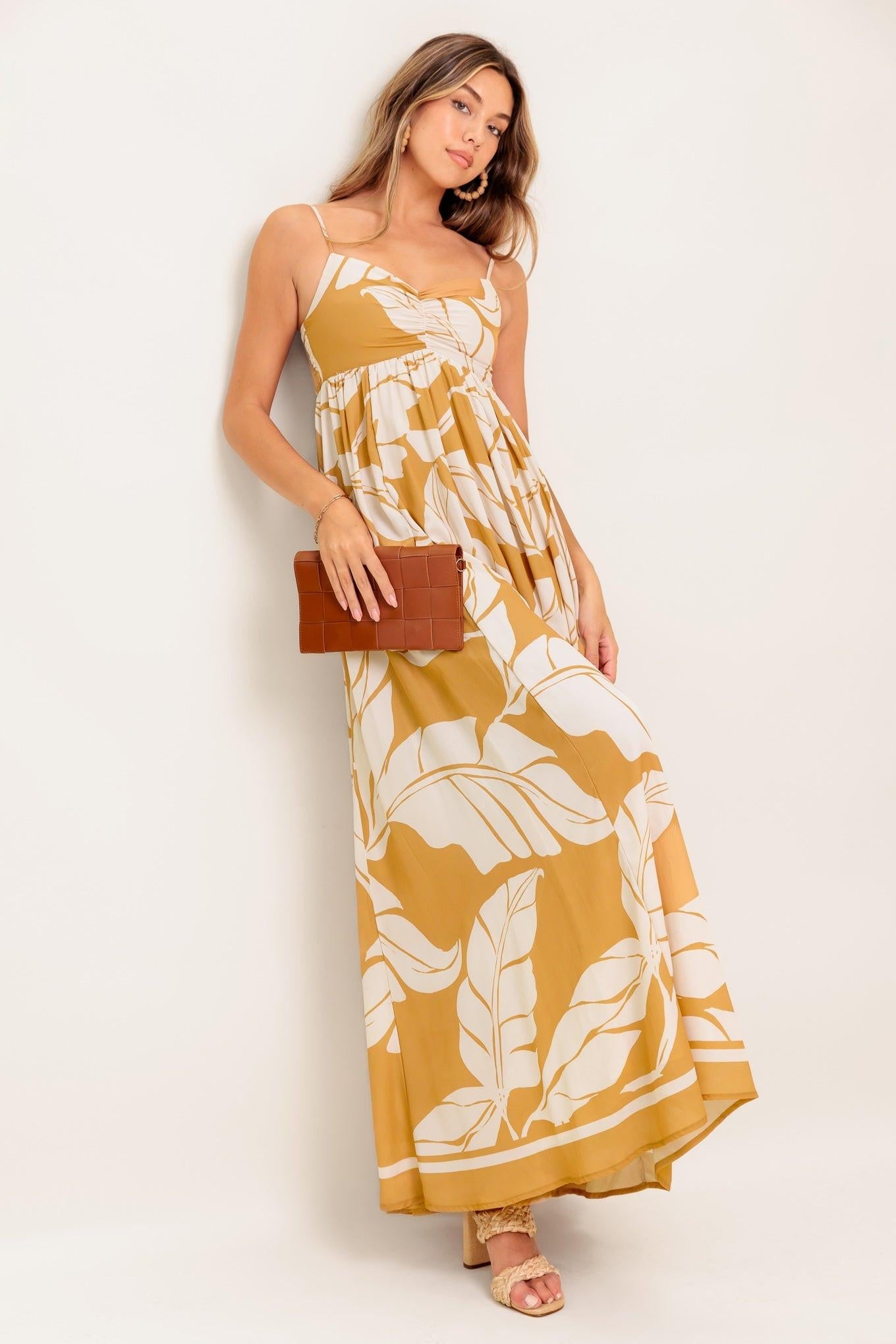 Heart of Hydrangea Woven Maxi Dress