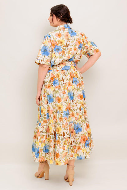 Hazel Dream Ivory Woven Midi Dress