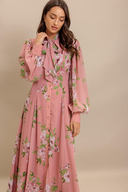 Blush Botanica Woven Midi Dress