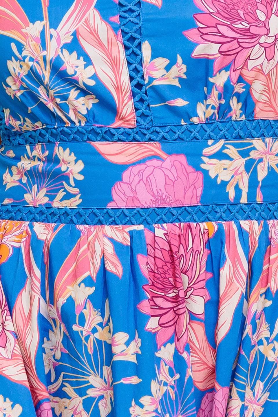Sun-kissed Flower Woven Midi Dress