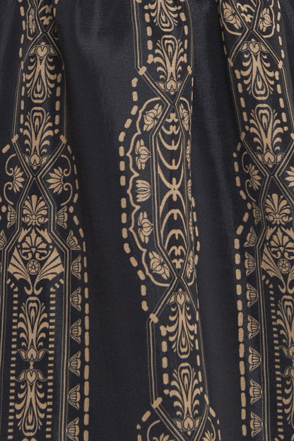 Vintage Square Woven Midi Dress