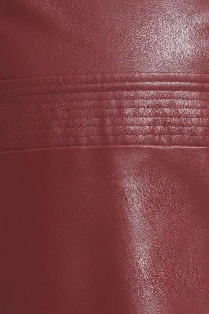 Runway Trend Faux Leather Midi Dress
