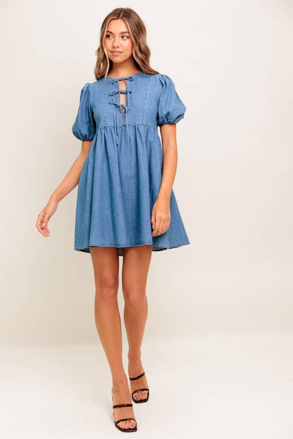 Sunset Getaway Denim Mini Dress
