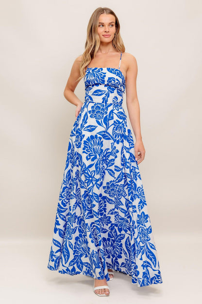 Seaside Bloom Woven Ankle Dress