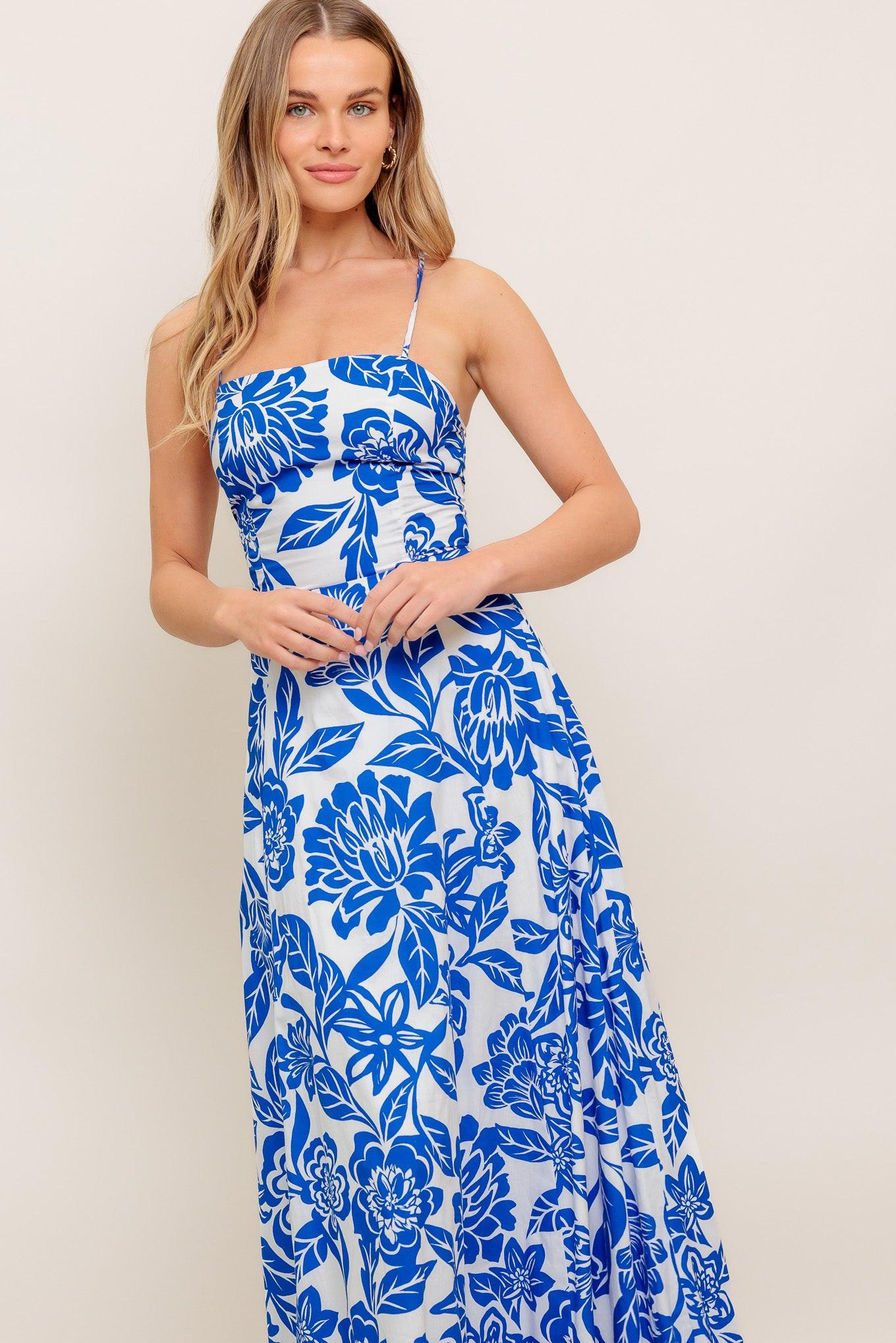 Seaside Bloom Woven Ankle Dress