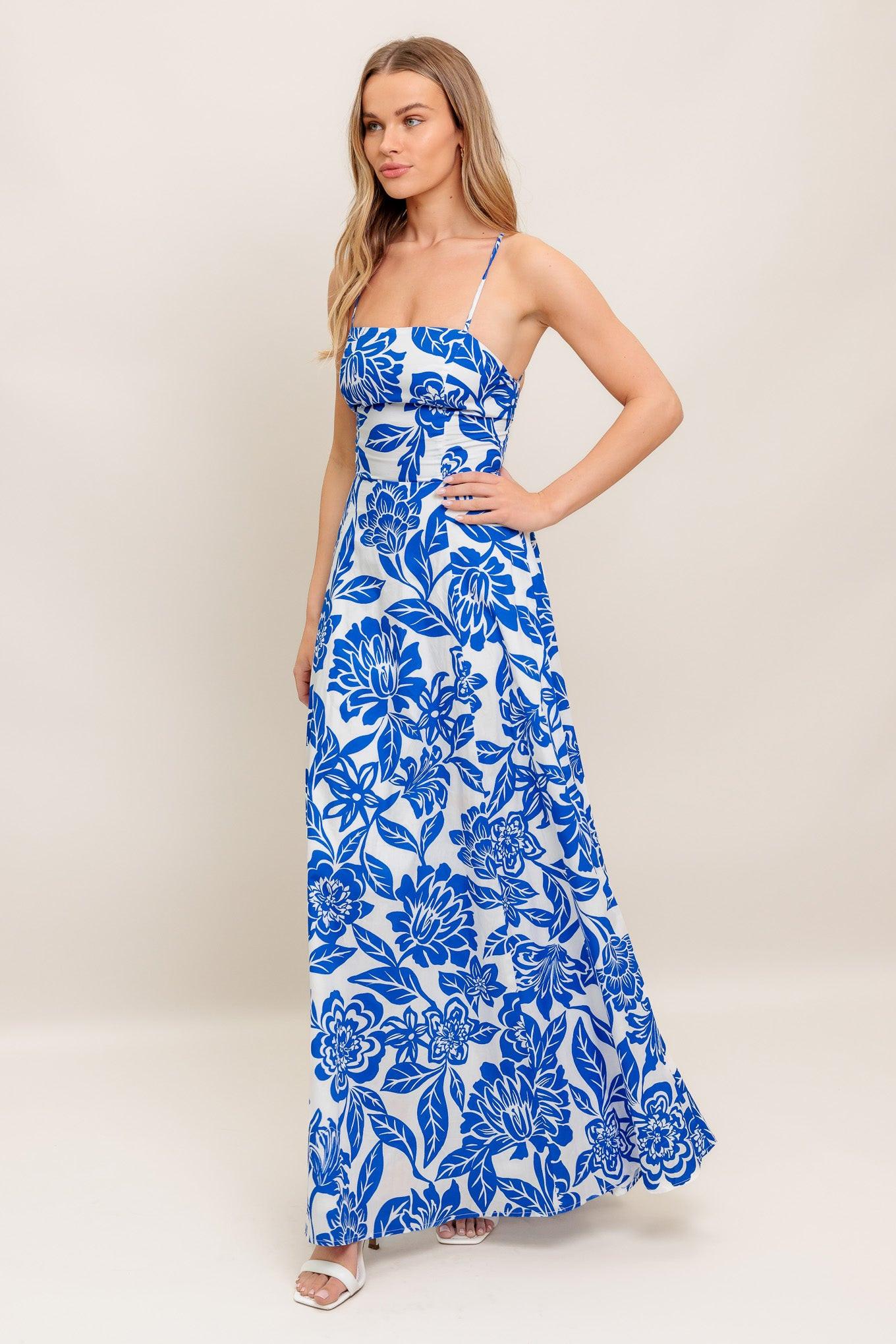 Seaside Bloom Woven Ankle Dress