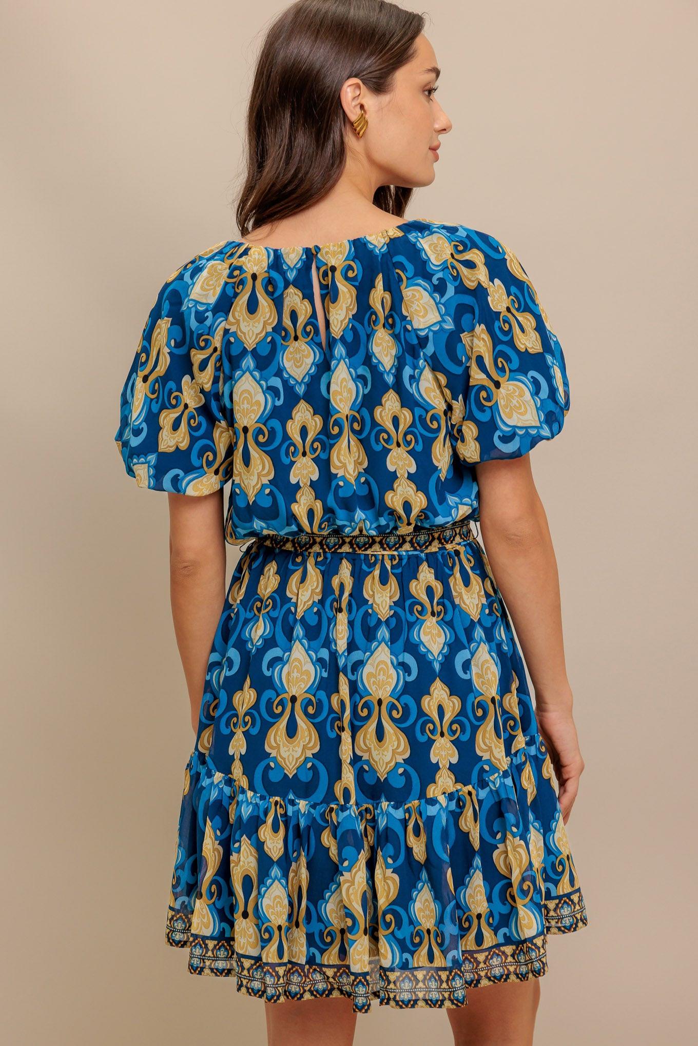 Baroque Breeze Woven Mini Dress