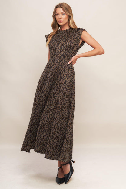 Urban Jungle Glam Sueded Knit Midi Dress