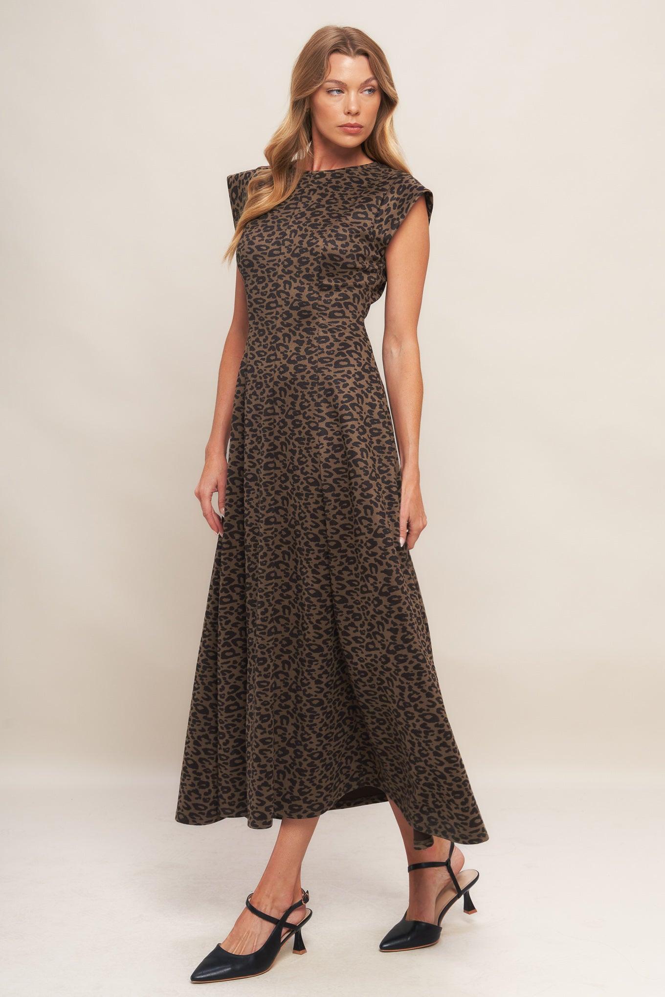 Urban Jungle Glam Sueded Knit Midi Dress