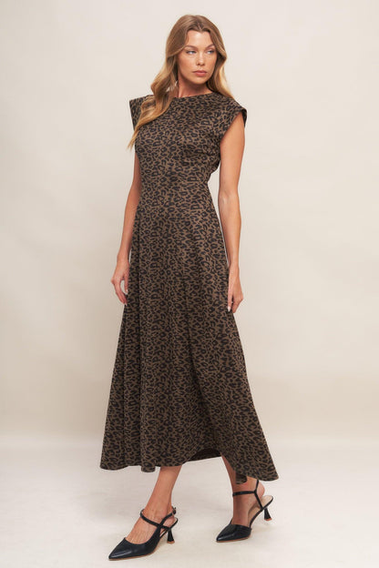 Urban Jungle Glam Sueded Knit Midi Dress