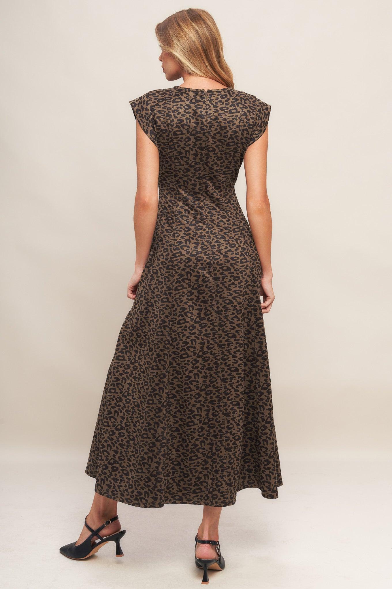 Urban Jungle Glam Sueded Knit Midi Dress