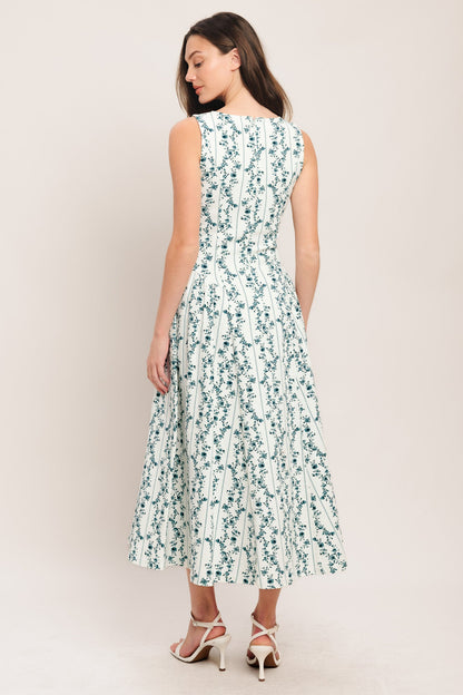 Bloom Column Woven Midi Dress