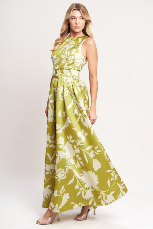 Sapphire Fantasy Lime Woven Maxi Dress