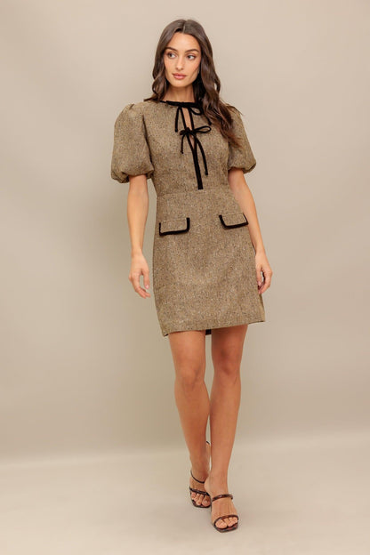 Mademoiselle Mode Woven Weed Mini Dress