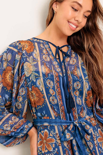 Bohemian Tapestry Woven Midi Dress