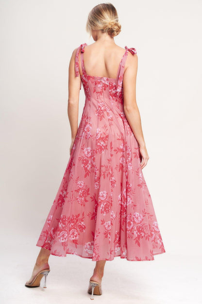 Romantic Canopy Woven Midi Dress